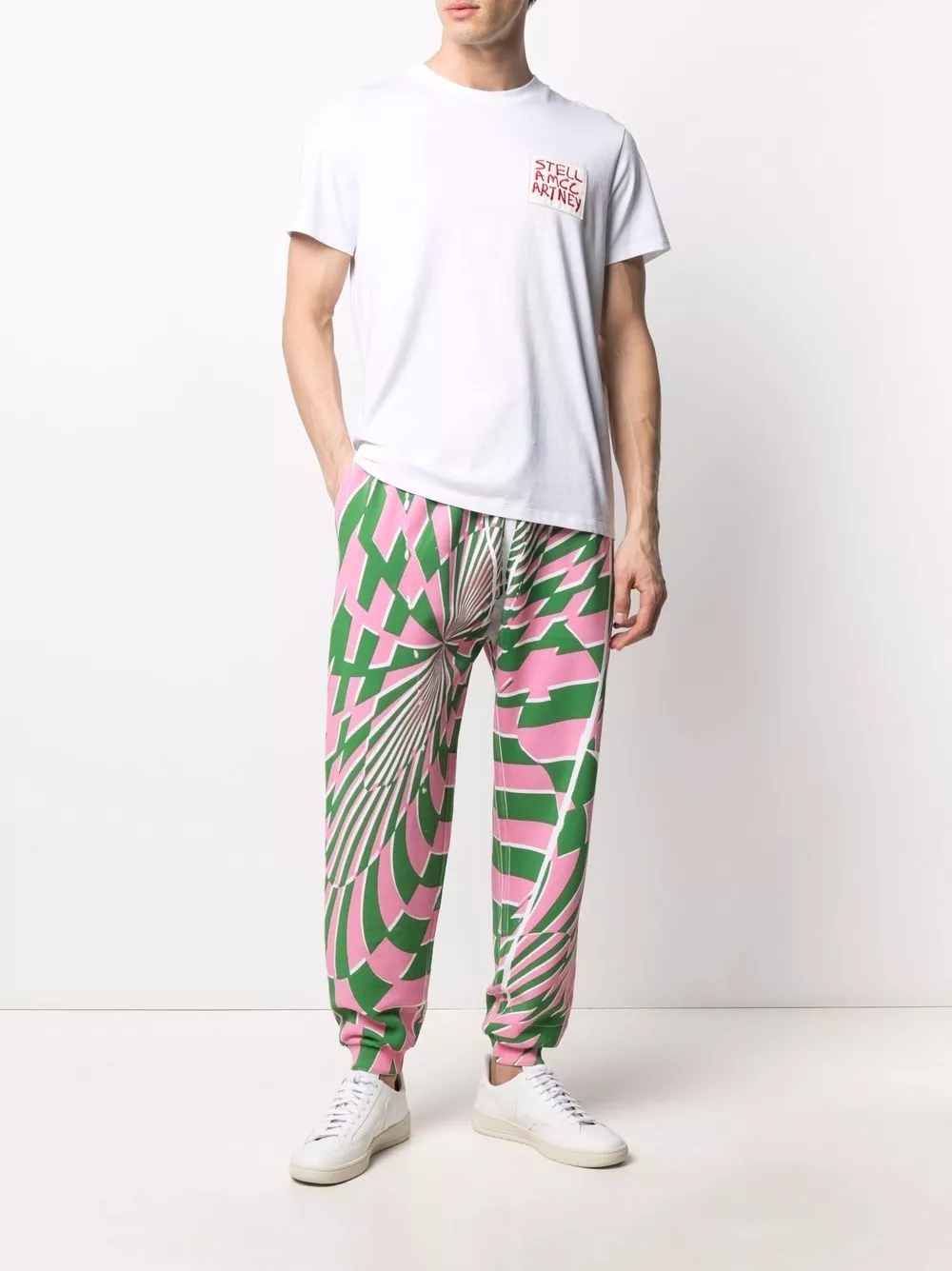 Affordable Stella McCartney x Ed Curtis geometric pattern track pants Men 0116